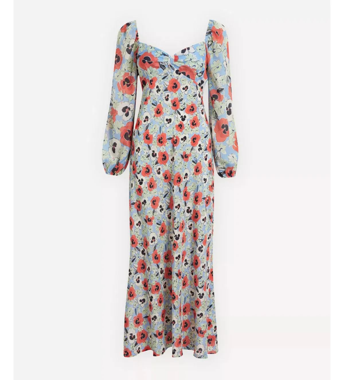 Rixo Gio Red Pansy Midi Dress Floral Size M/UK 12 - Image 4