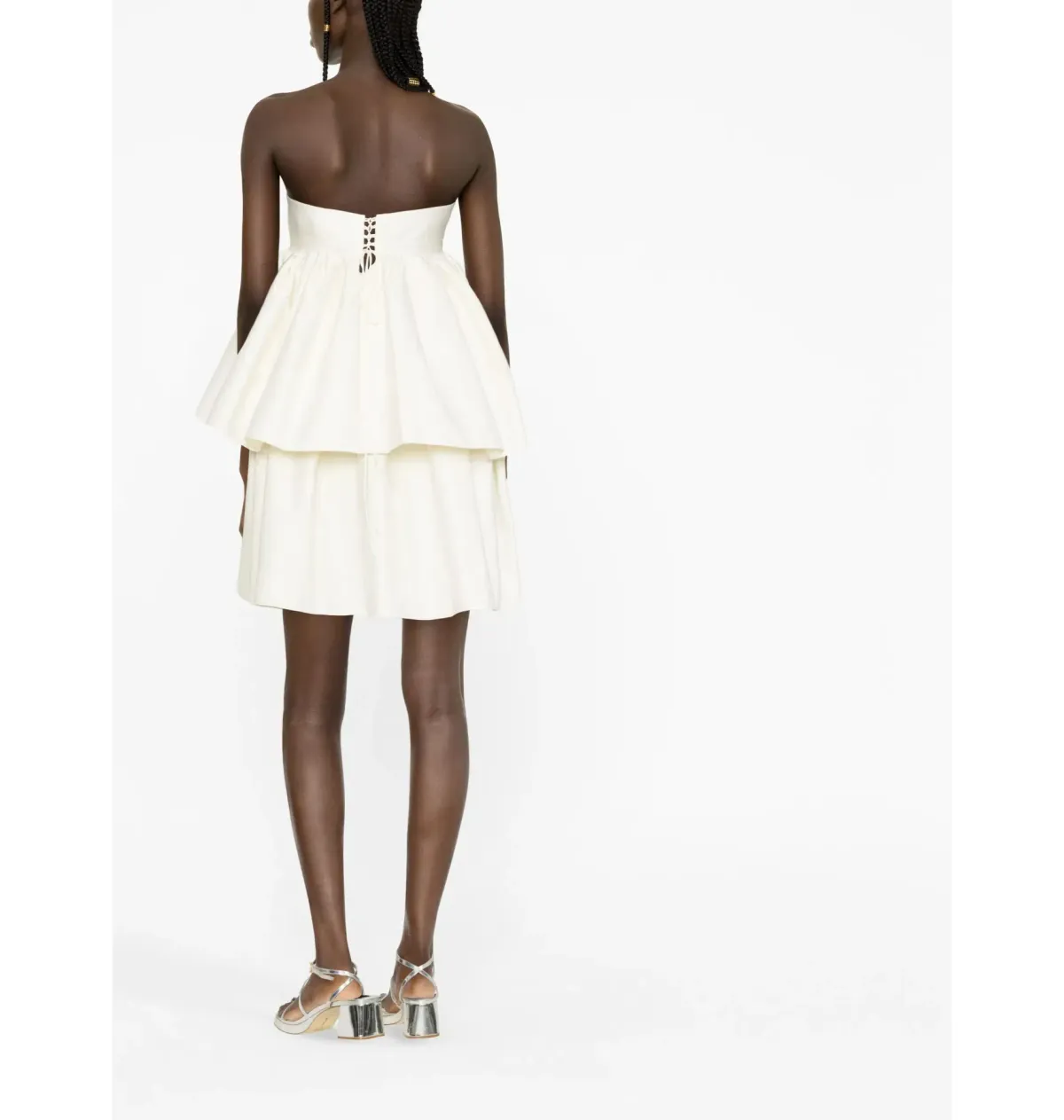 Rotate By Birger Christensen Carmina Tiered Mini Dress White Size 12 - Image 3