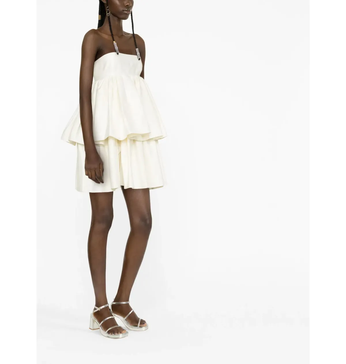 Rotate By Birger Christensen Carmina Tiered Mini Dress White Size 12 - Image 2