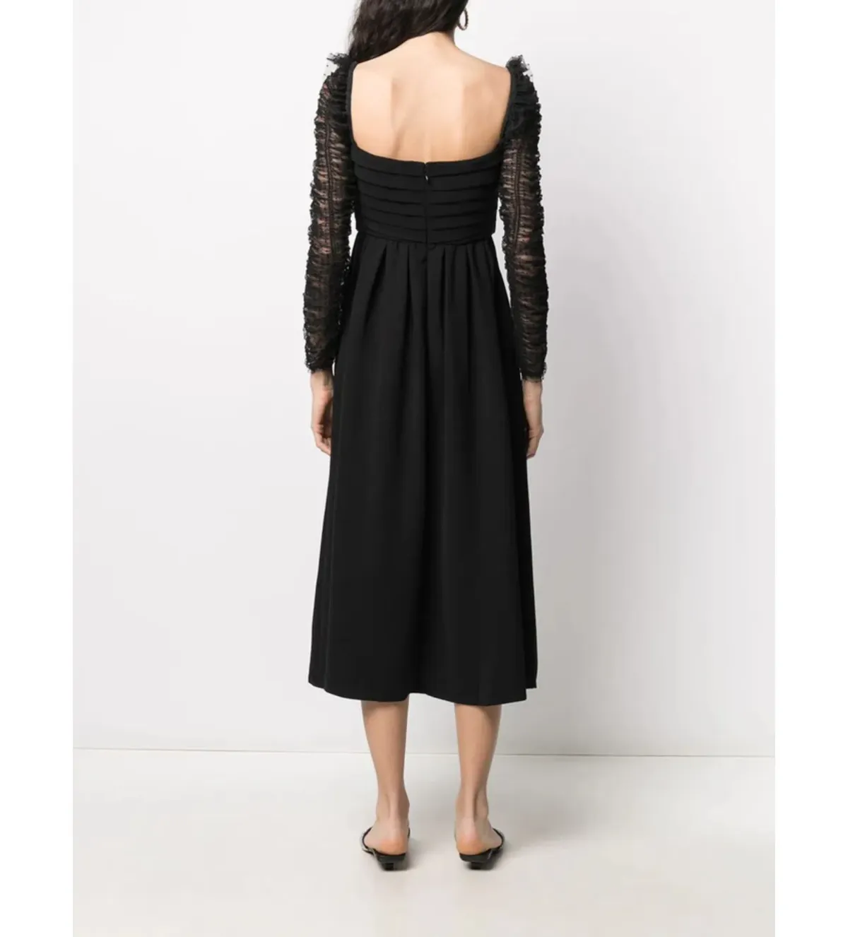 Self-portrait Dot Mesh Midi Dress Black Size UK 12 - Image 4