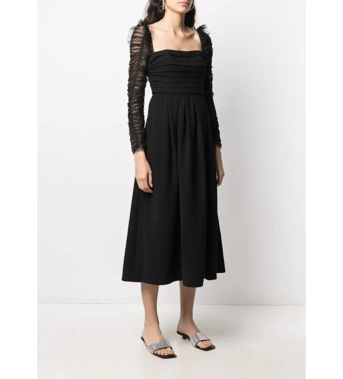 Self-portrait Dot Mesh Midi Dress Black Size UK 12 - Image 2
