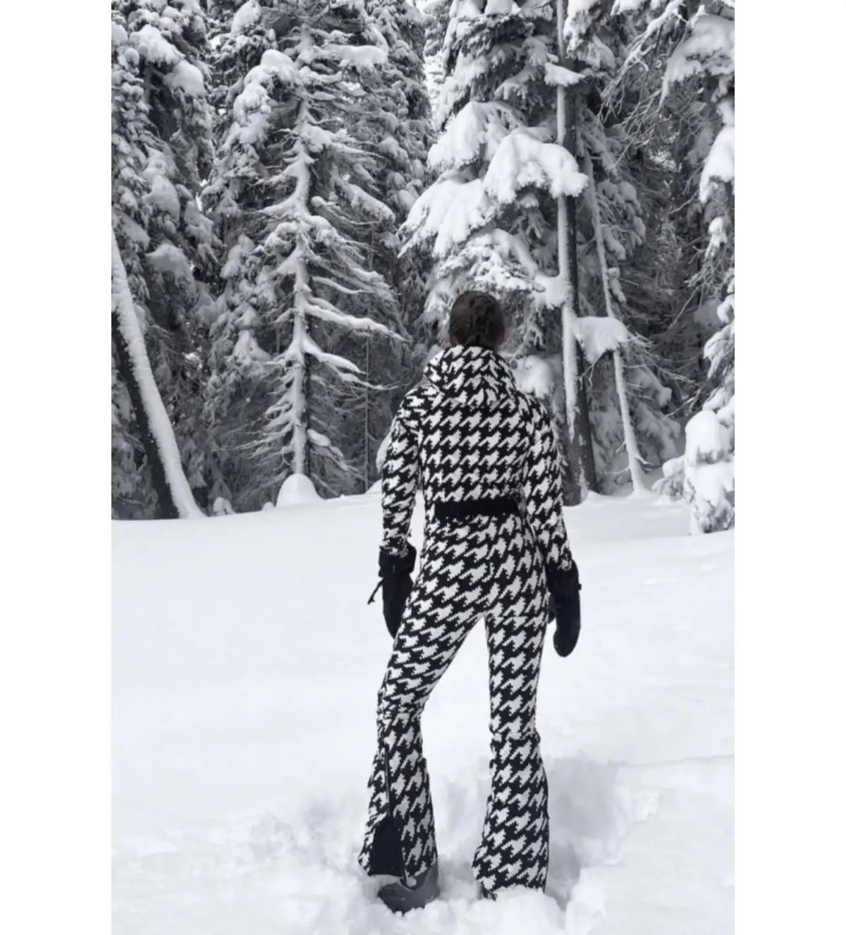 Perfect Moment Houndstooth Ski Suit Print Size UK 12 - Image 5