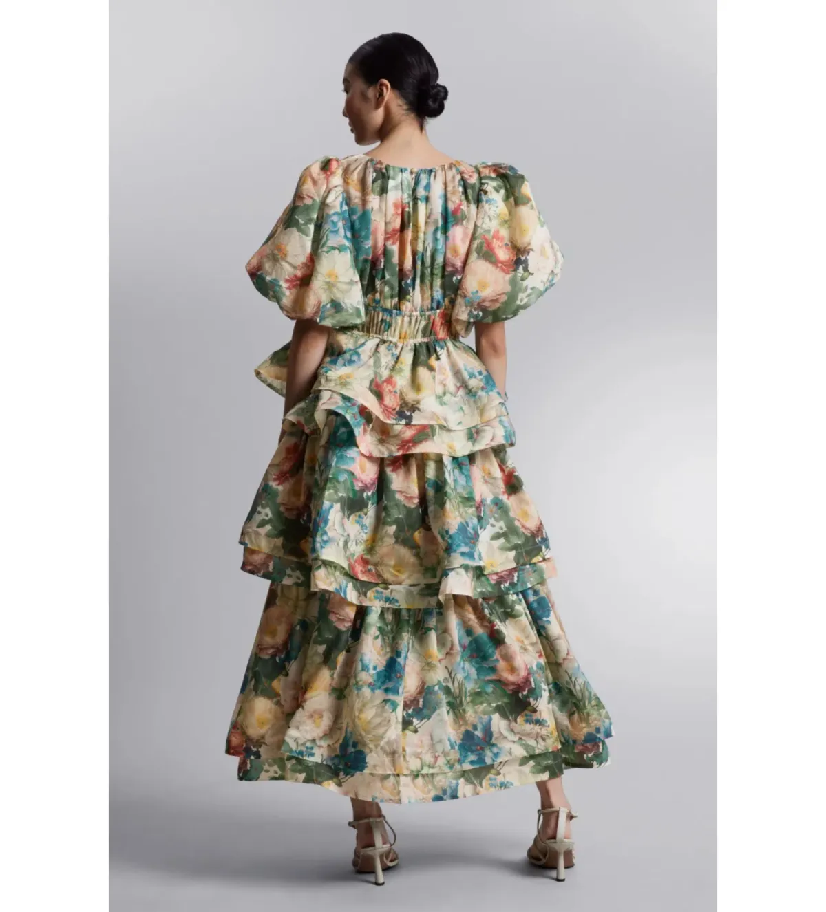 & Other Stories Floral  Frill Tier Maxi Multi Size UK 12 - Image 3