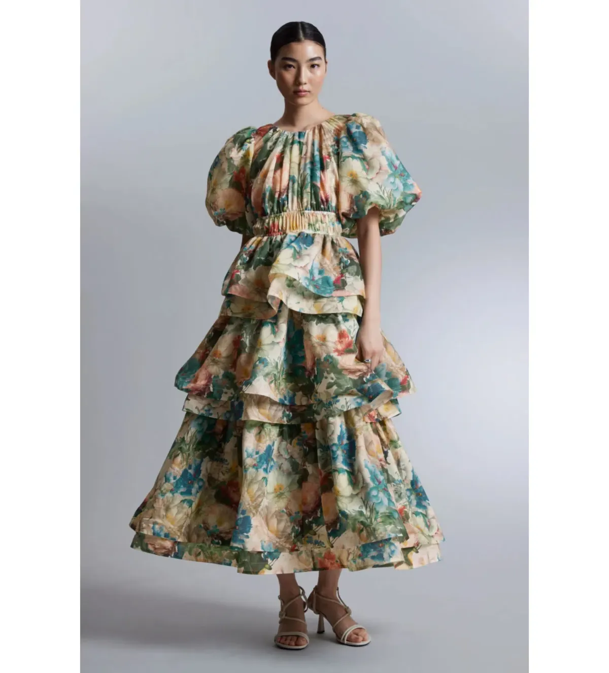 & Other Stories Floral  Frill Tier Maxi Multi Size UK 12 - Image 1