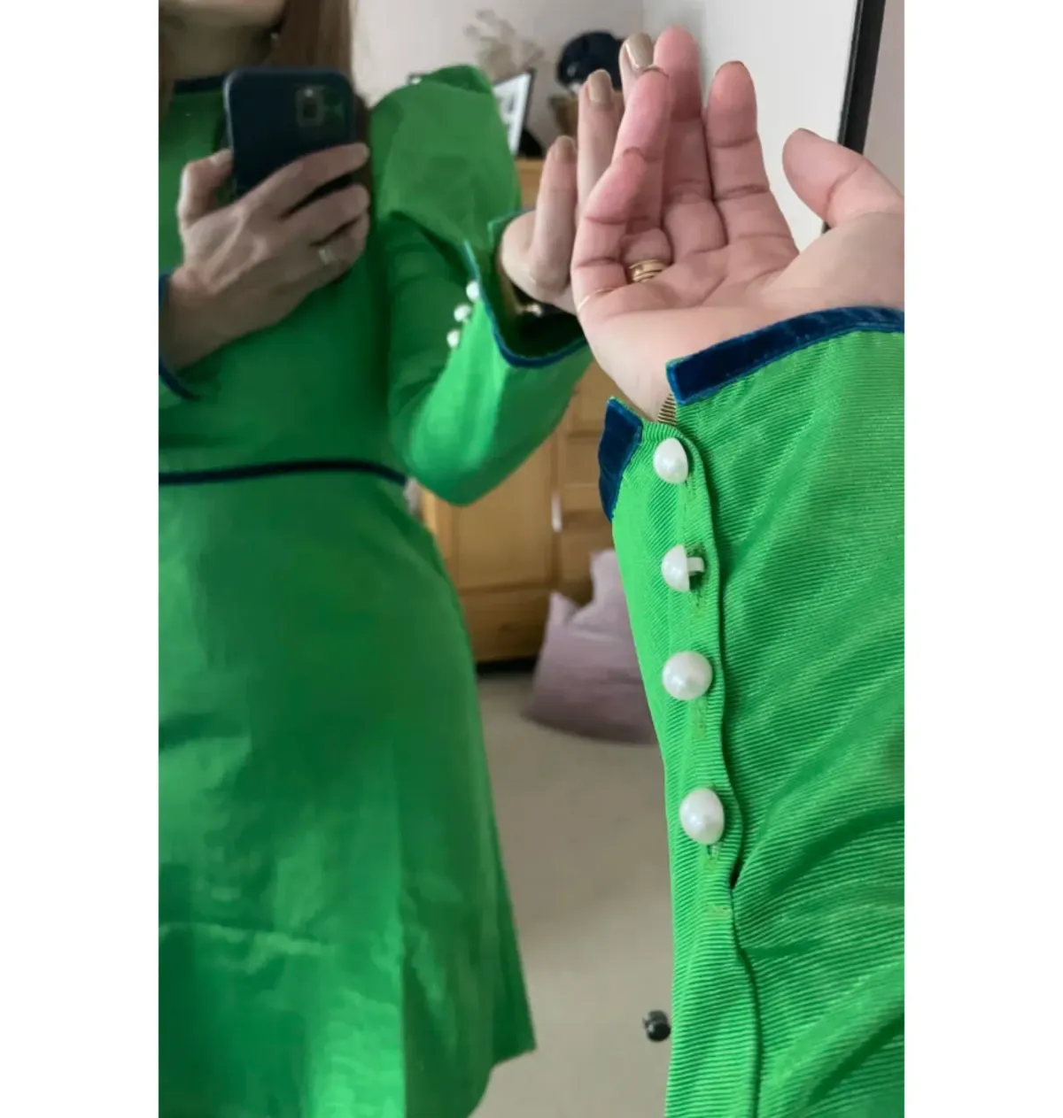 Batsheva The Tate Mini Dress Green Size 12 - Image 5