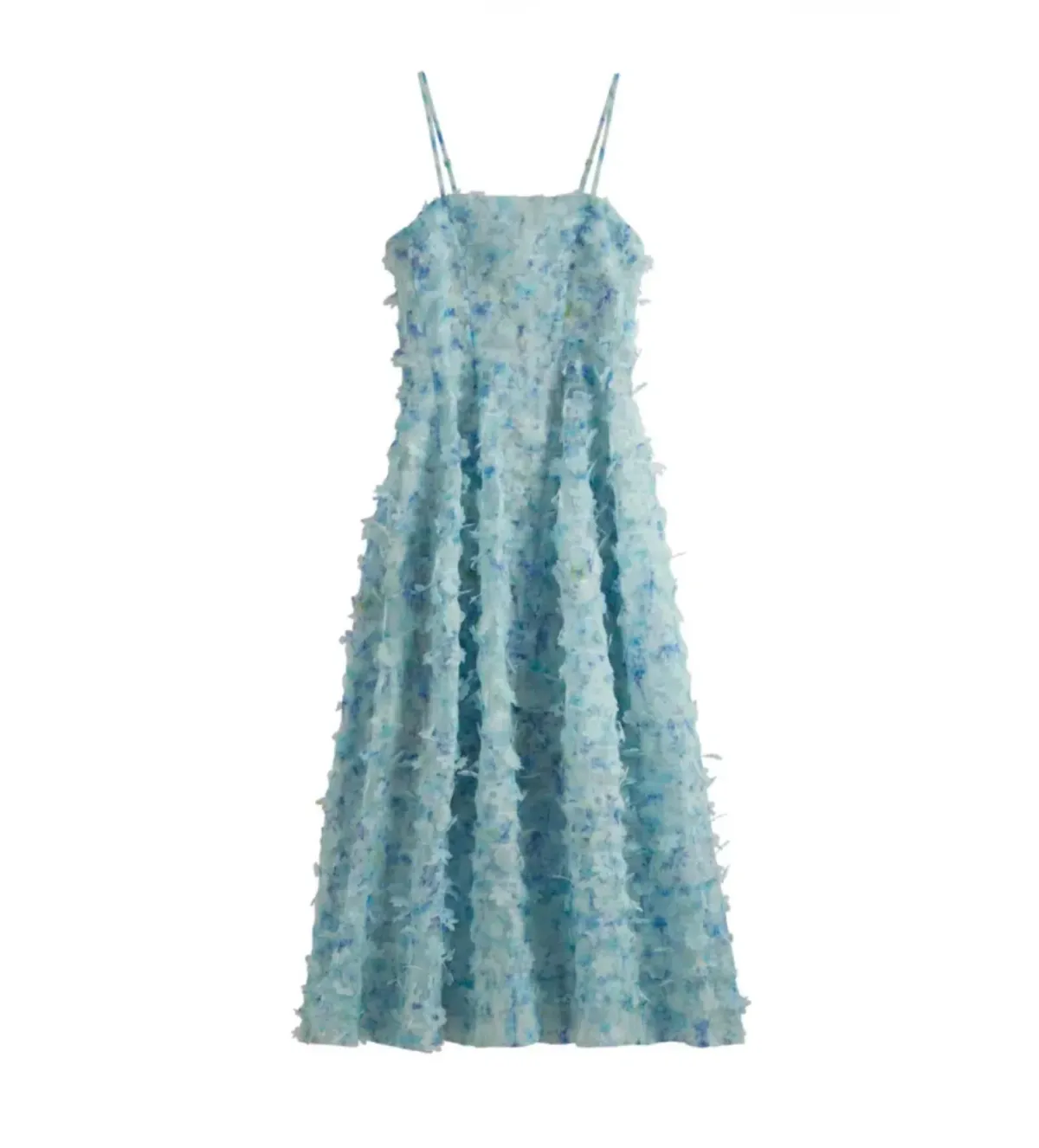 Susan Fang x & Other Stories Floral Appliqué Midi Dress Multi Size UK 12 - Image 5