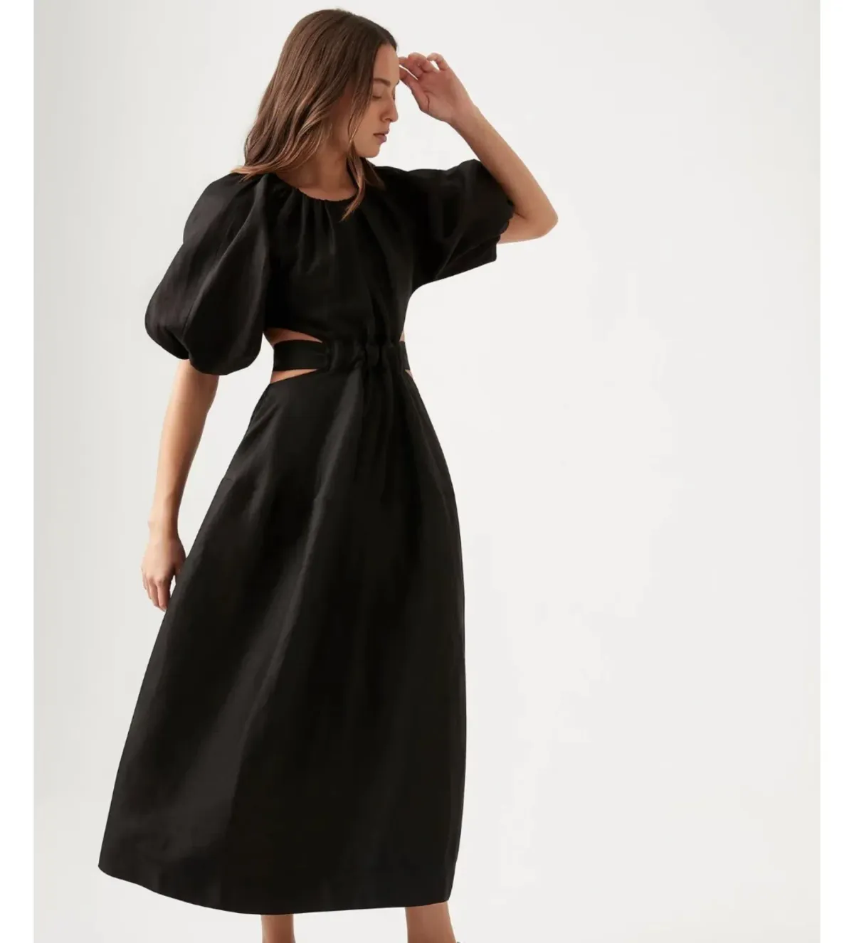 Aje Mimosa Midi Dress Black Size UK 12 - Image 1