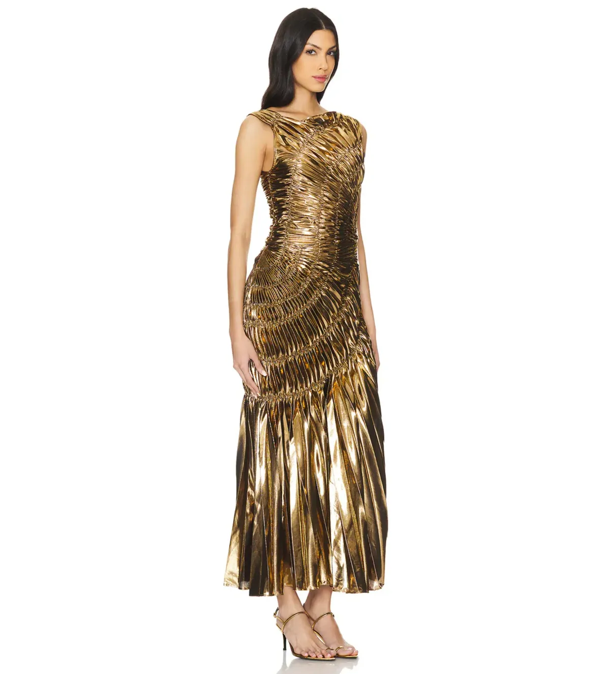 Georgia Hardinge Fossil Maxi Dress Gold Size 12 - Image 2