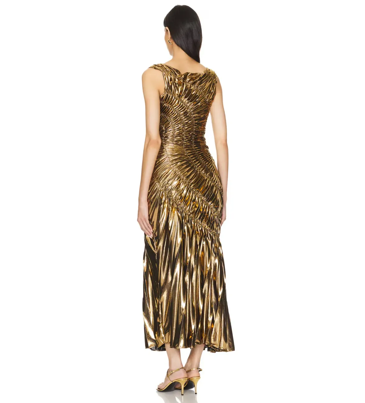 Georgia Hardinge Fossil Maxi Dress Gold Size 12 - Image 3
