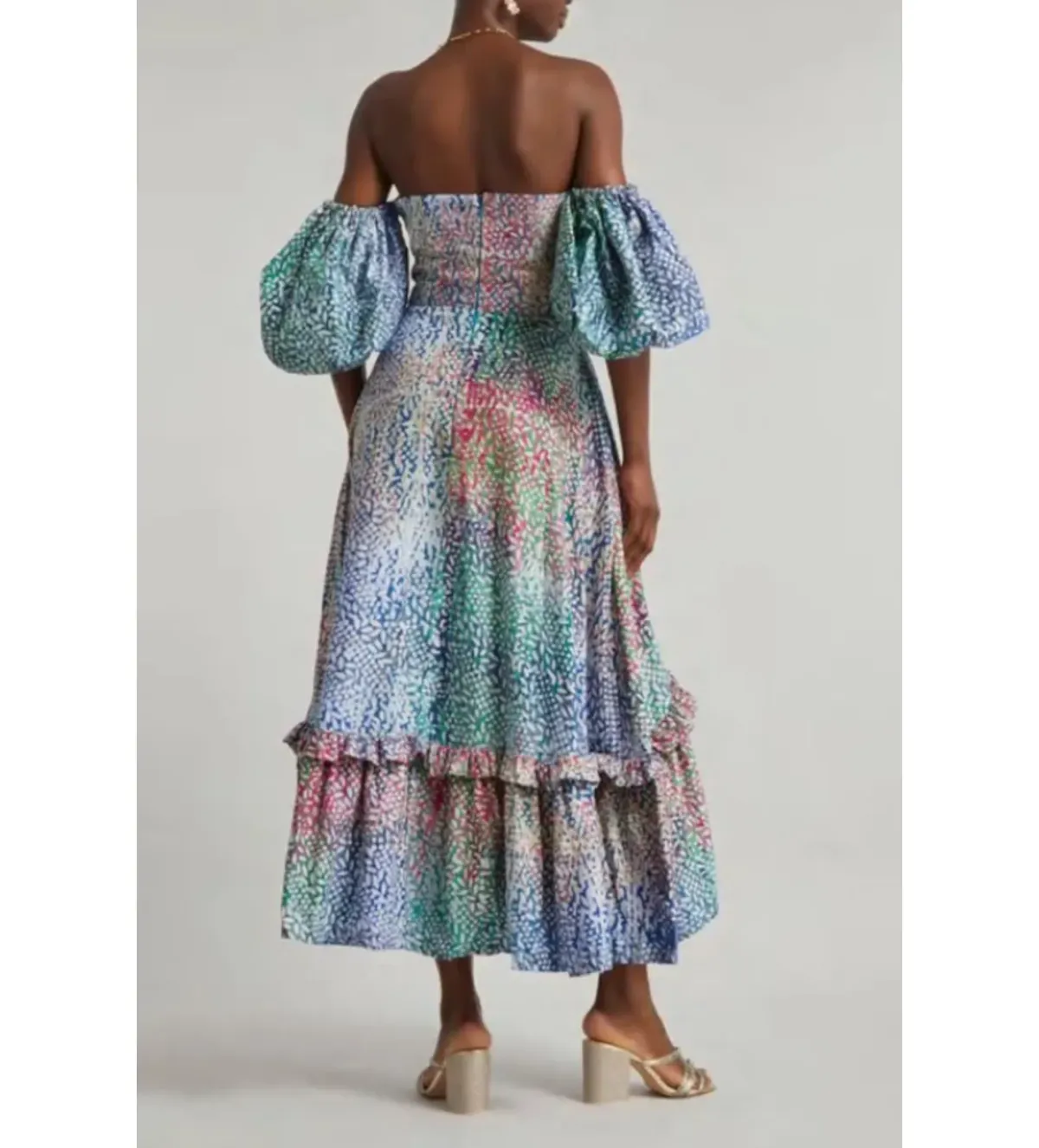 Sika Spot Midi Dress Blue Size UK 12 - Image 3