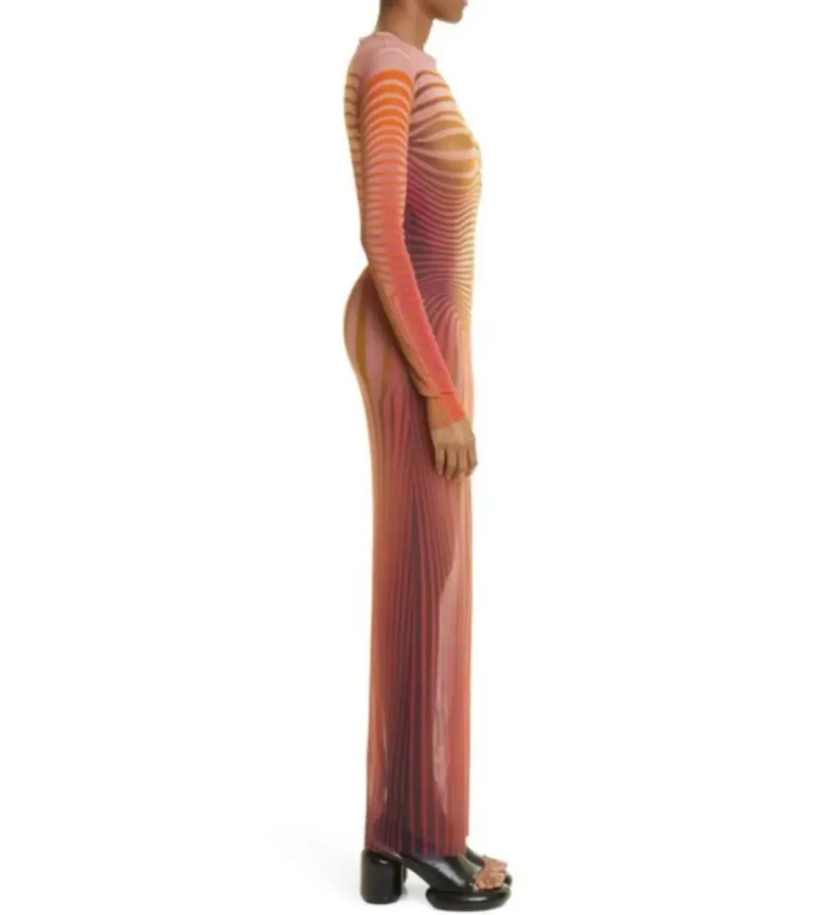 Jean Paul Gaultier Body Morphing Maxi Dress Multi Size UK 10 - Image 3