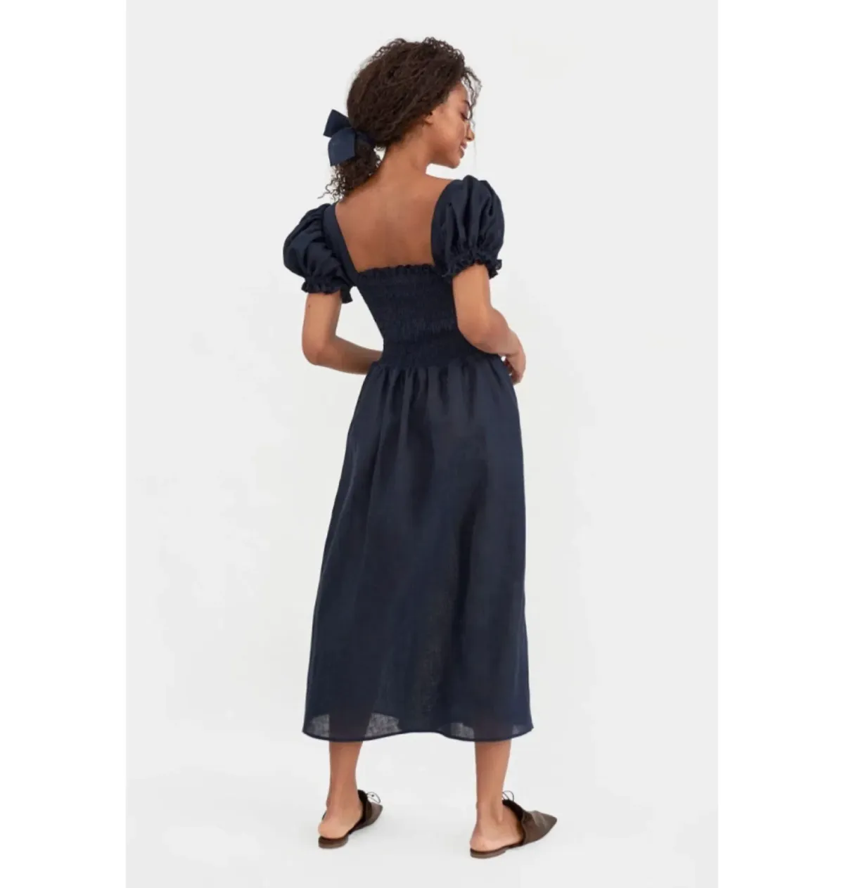 Sleeper Belle Midi Dress Navy Blue Size 10 - Image 3