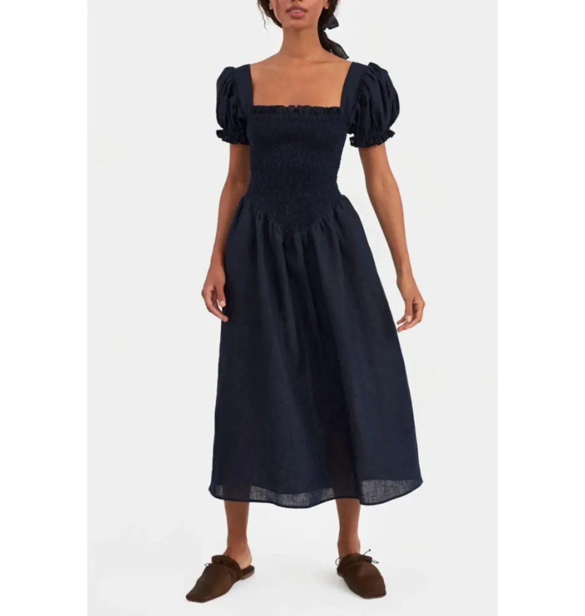 Sleeper Belle Midi Dress Navy Blue Size 10 - Image 1