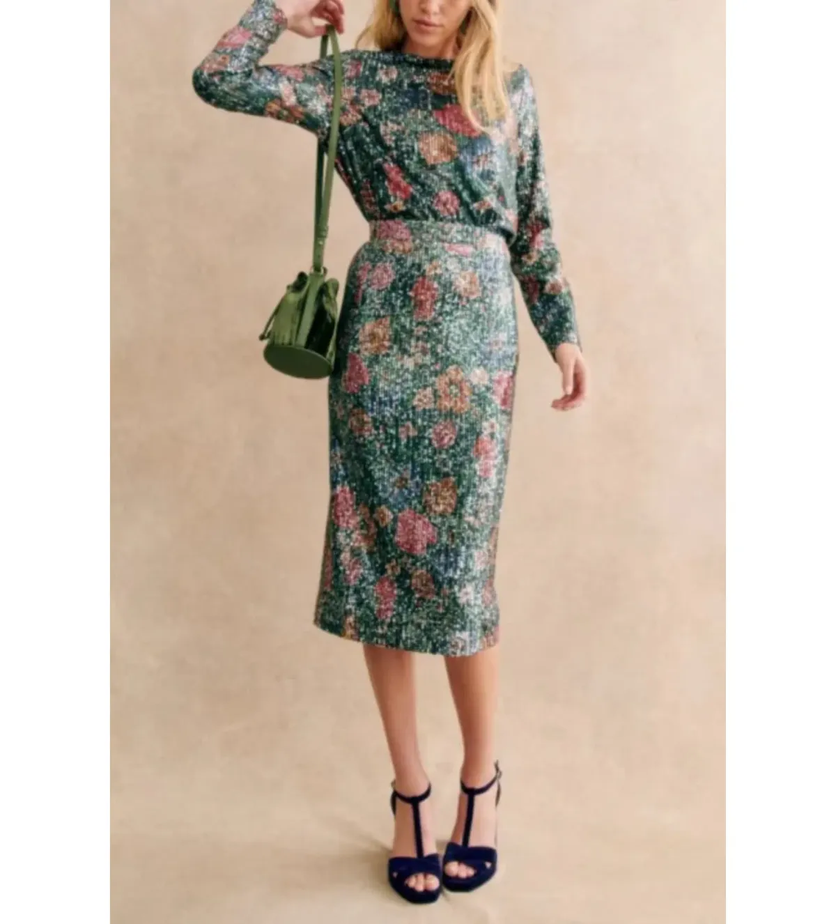 Sezane Magalia Midi Skirt Multi Size UK 12 - Image 1