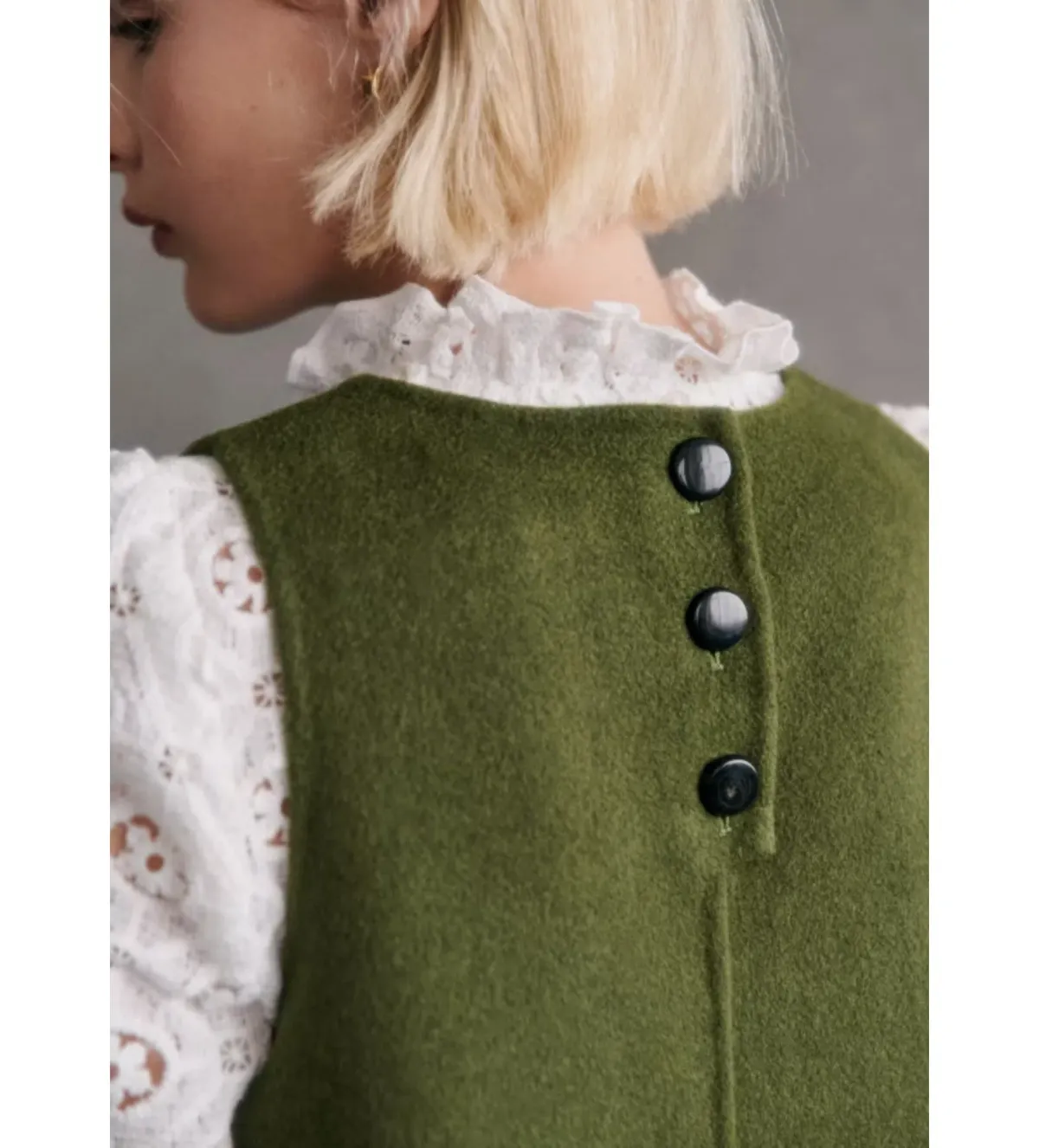 Sezane Nicia Mini Dress Green Size UK 12 - Image 3