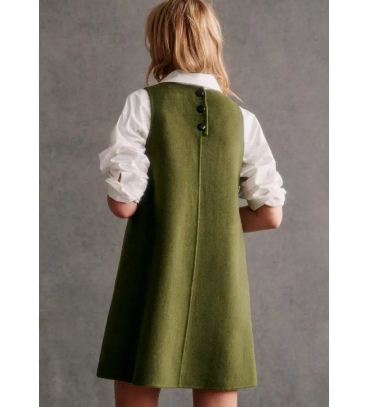 Sezane Nicia Mini Dress Green Size UK 12 - Image 4