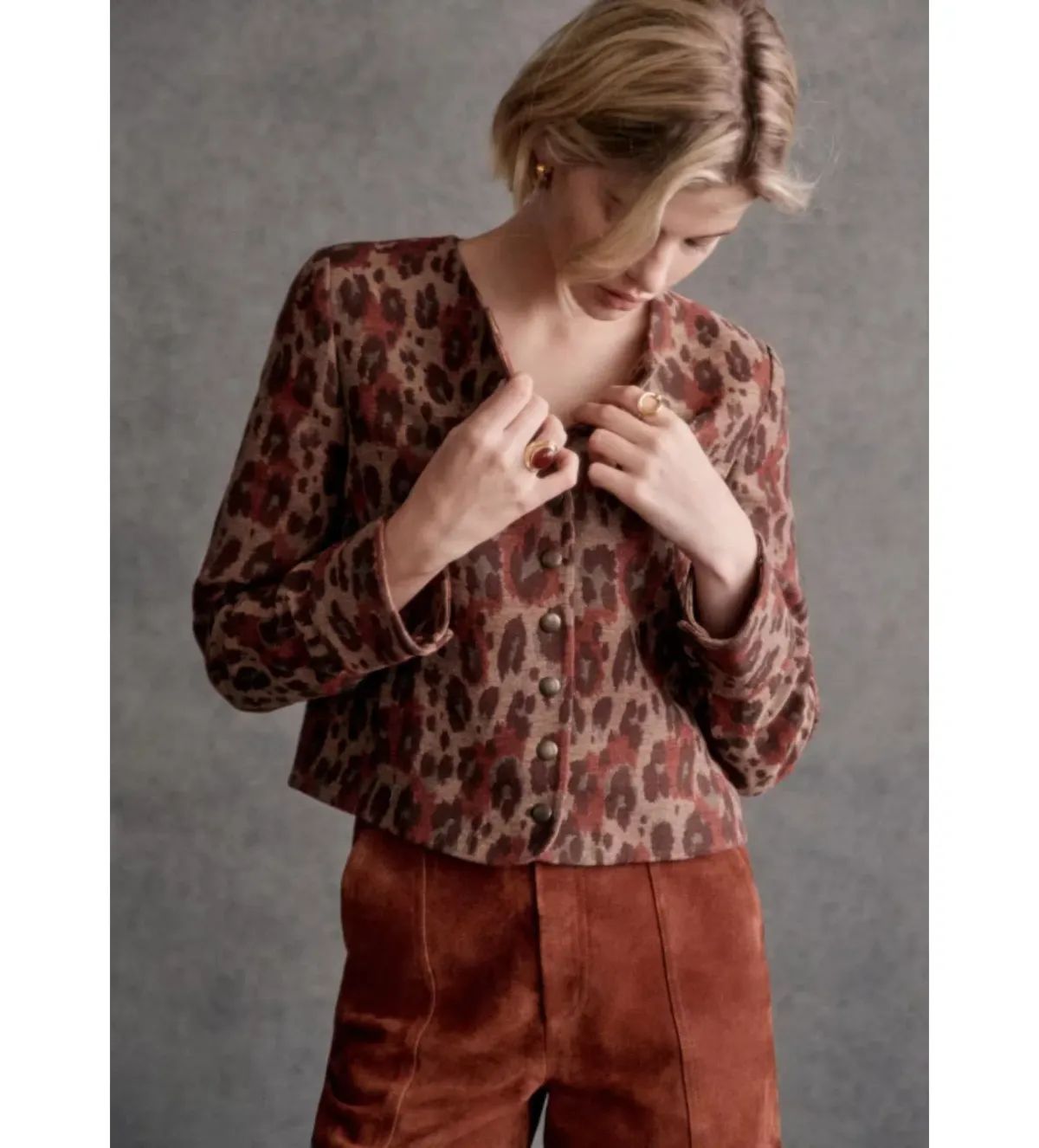 Sezane  Marlys Jacket Animal Print Size UK 12 - Image 3