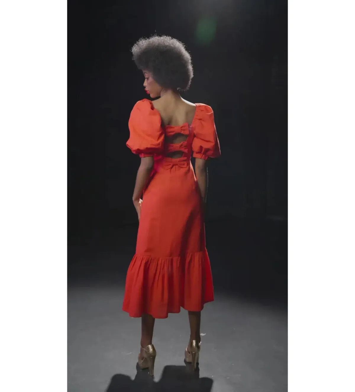 Queens of Archive Sophia Midi Dress Red Size UK 10 - Image 4