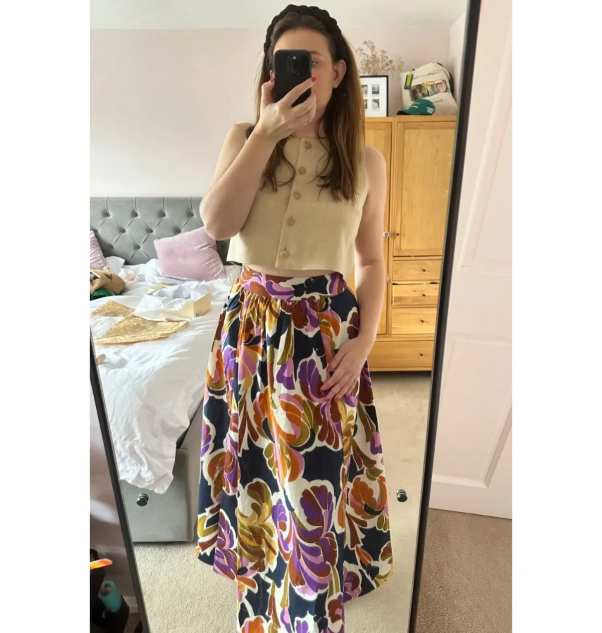 Sezane Altea Blouse Beige Size 12 - Image 4