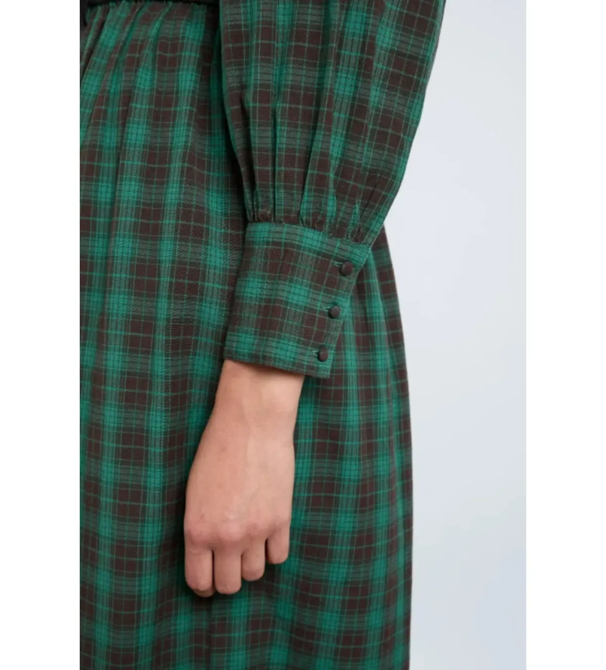 Damson Madder  Elle Shirred Midi Dress Green Size 10 - Image 3