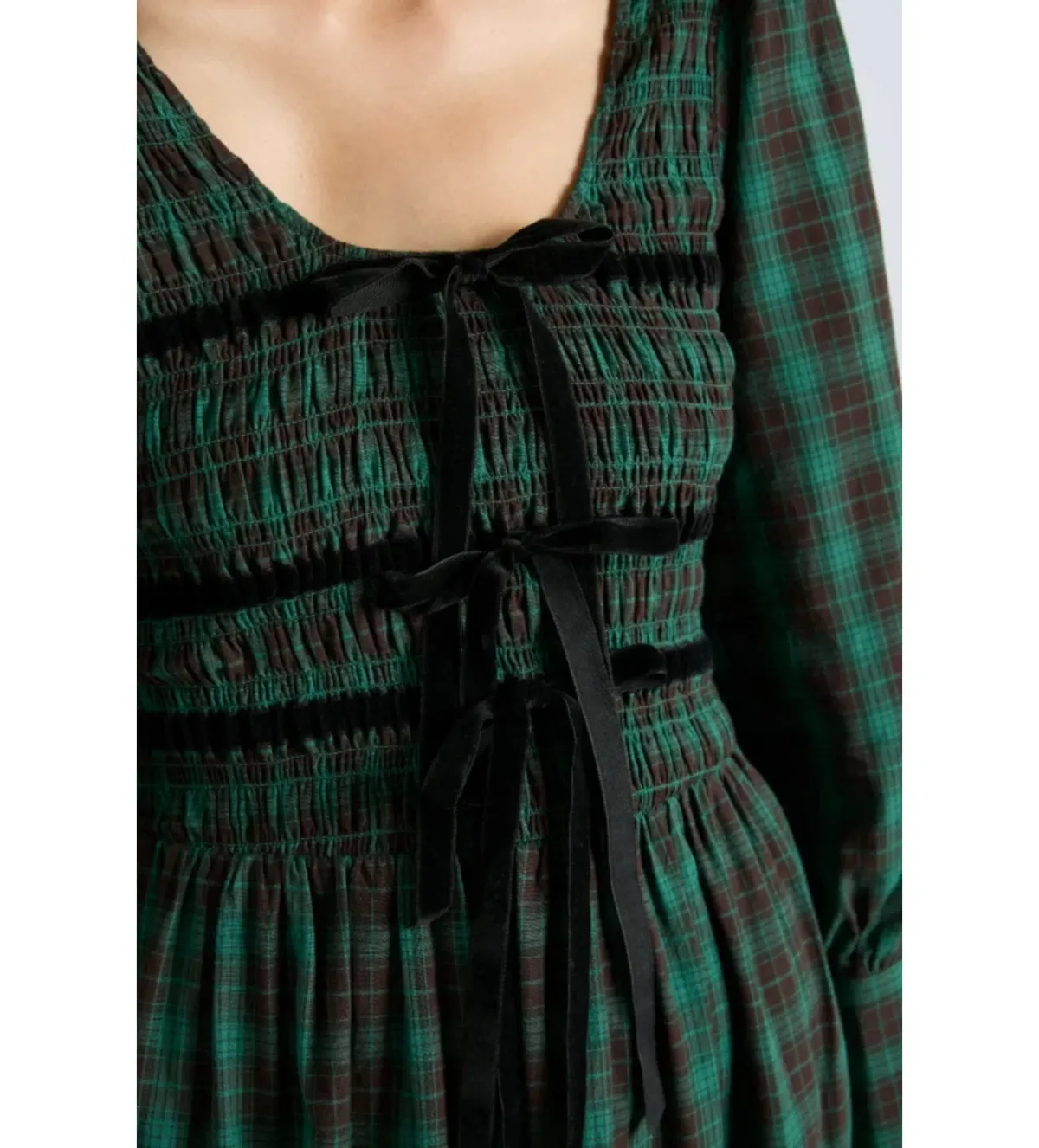 Damson Madder  Elle Shirred Midi Dress Green Size 10 - Image 2