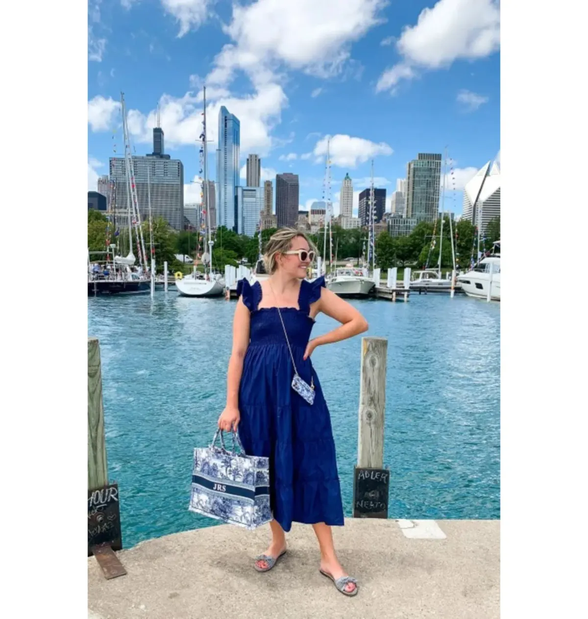 Hill House Home The Ellie Nap Midi Dress Blue Size 10 - Image 4