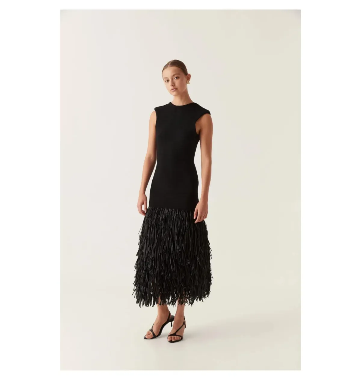Aje Rushes Midi Dress Black Size UK 14 - Image 2