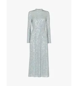 Whistles Silver Sequin Column Dress Silver Size UK 10 for rent on The Volte - image 5