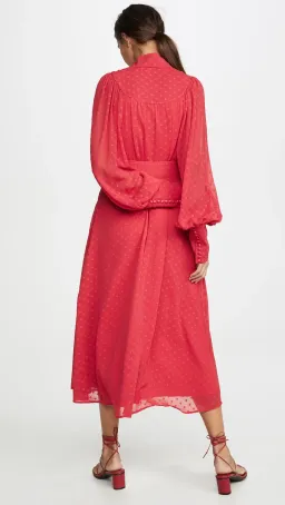 Rotate By Birger Christensen Number 37 Midi Dress Red Size UK 10 for rent on The Volte - image 4