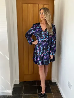 Olivia Rubin Sabrina Tie Dye Satin Dress Size UK 18 for rent on The Volte - image 1