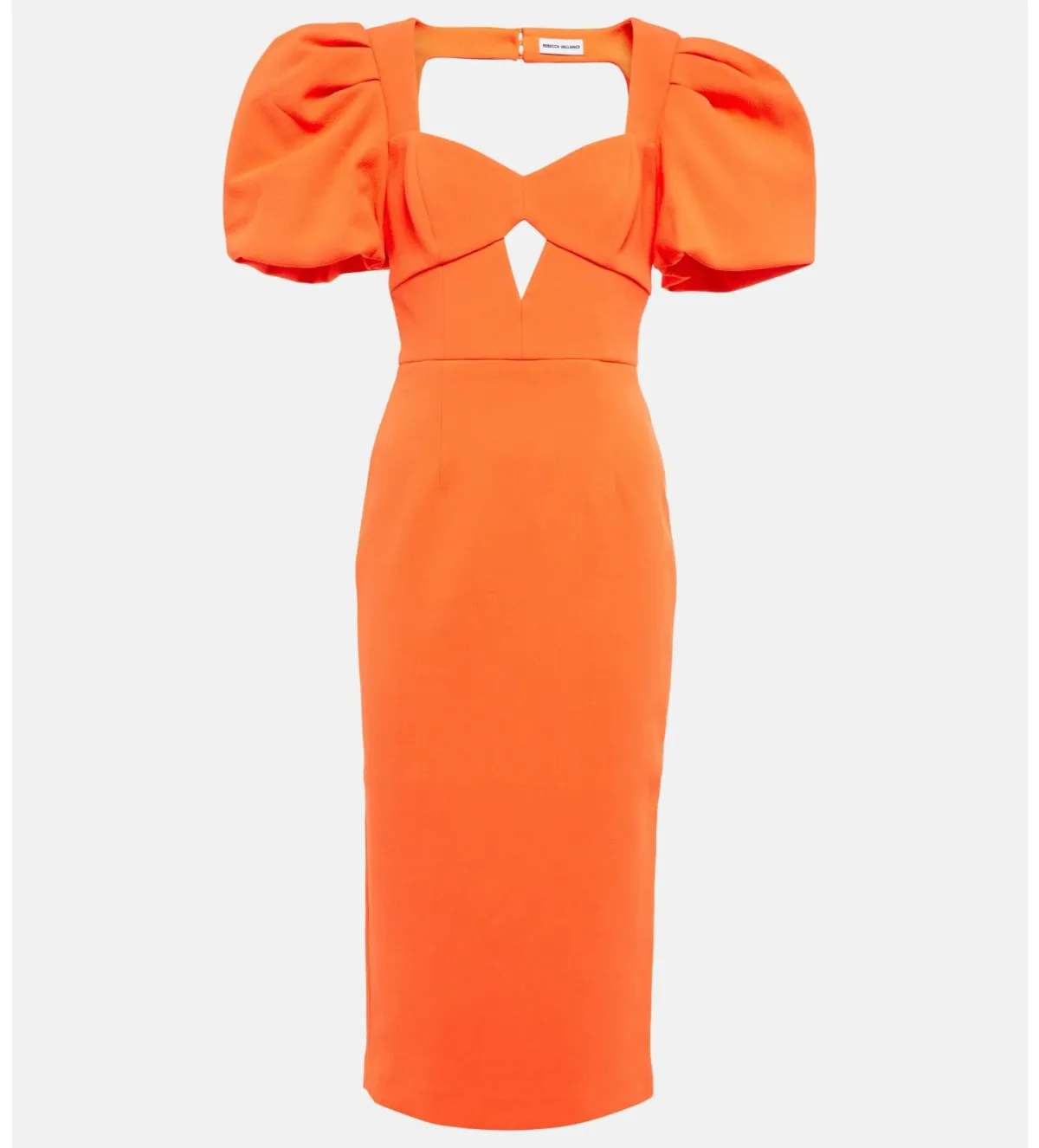 Rebecca Vallance Orange Backless Midi Dress UK Size 8 - Image 4