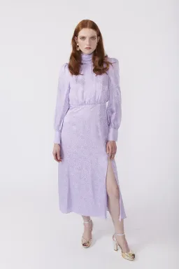 Olivia Rubin Gwen Midi Dress Lilac Size UK 12 for rent on The Volte - image 1