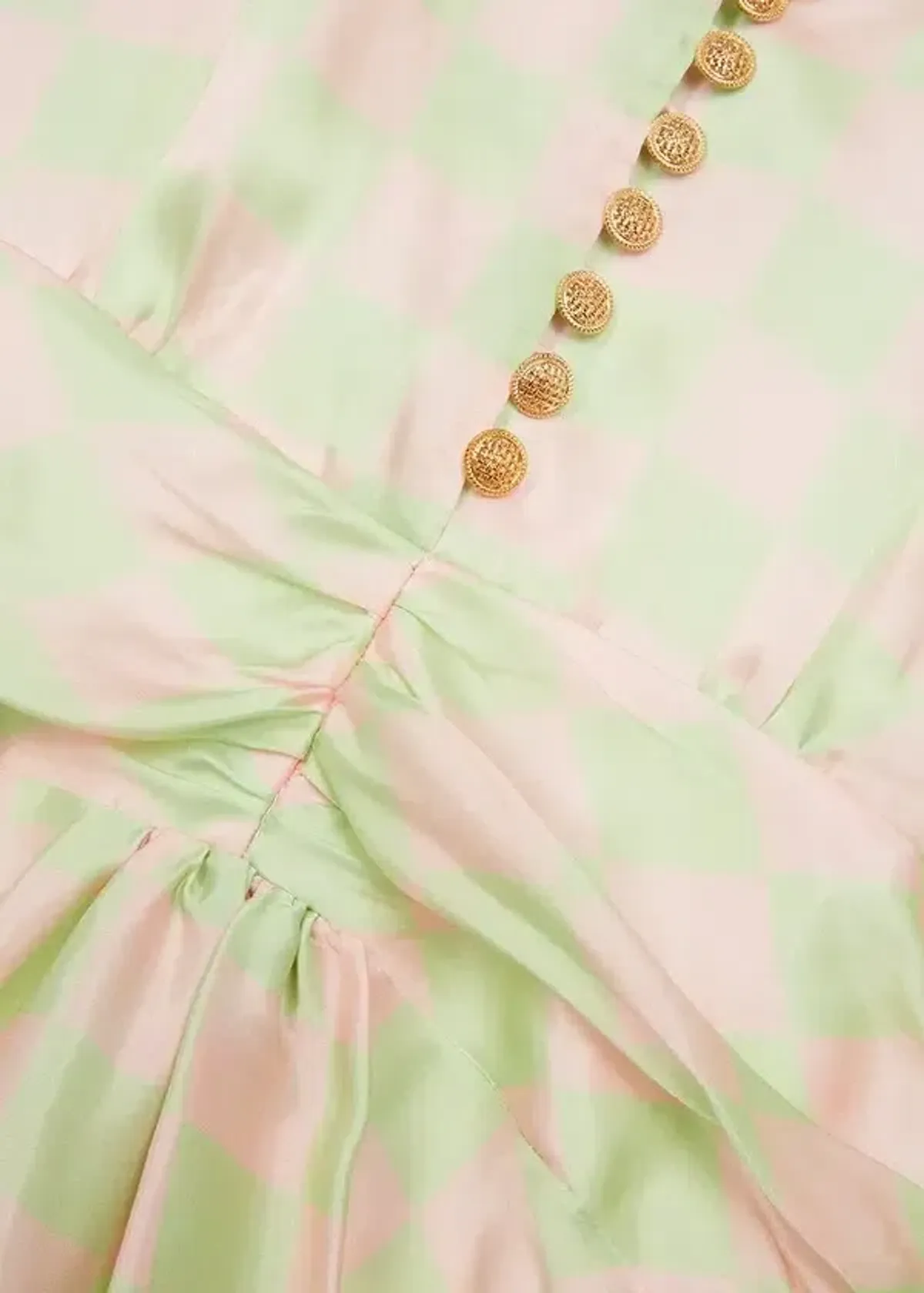 Olivia Rubin Lliana Checked Midi Dress Pink Size UK 8 - Image 5