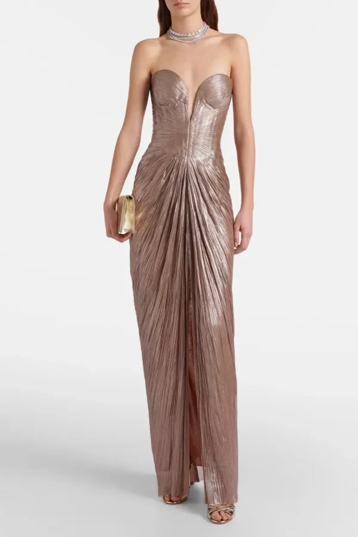 Maria Lucia Hohan Alessandra draped lamé gown - Image 1