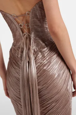 Maria Lucia Hohan Alessandra draped lamé gown for rent on The Volte - image 6