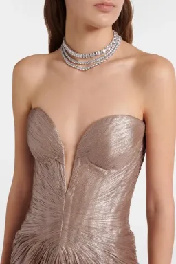 Maria Lucia Hohan Alessandra draped lamé gown for rent on The Volte - image 2