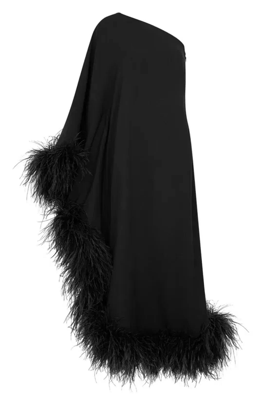 Taller Marmo Ubud Feather One Shoulder Gown Black Size 10 for rent on The Volte - main image