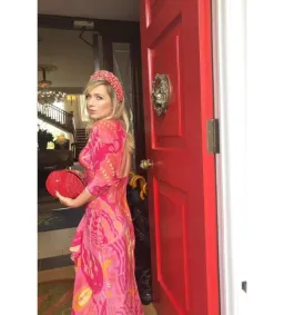 Rixo Rose Psychedelic Butterfly Dress Pink Print Size UK 10 for rent on The Volte - image 4