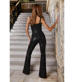 Nadine Merabi Hailey Jumpsuit Black Size UK 12 for rent on The Volte - image 3