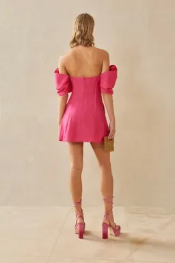 Cult Gaia Asal Mini Dress Calliandra Pink Size UK 12 for rent on The Volte - image 3