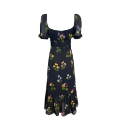 Reformation Charlee Dress Black Floral Size UK 12 for rent on The Volte - image 4
