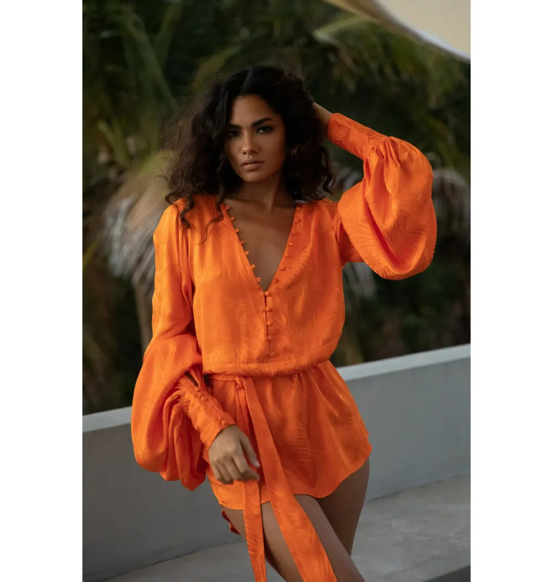 Rat & Boa Harlequin Dress Orange Size UK 8 for rent on The Volte - main image