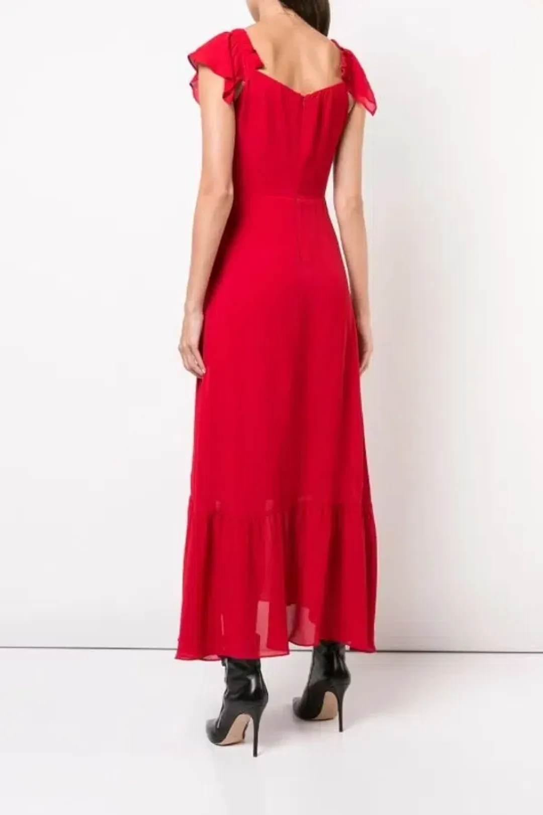 Reformation Butterfly Midi Dress Red Size UK 12 for rent on The Volte - main image