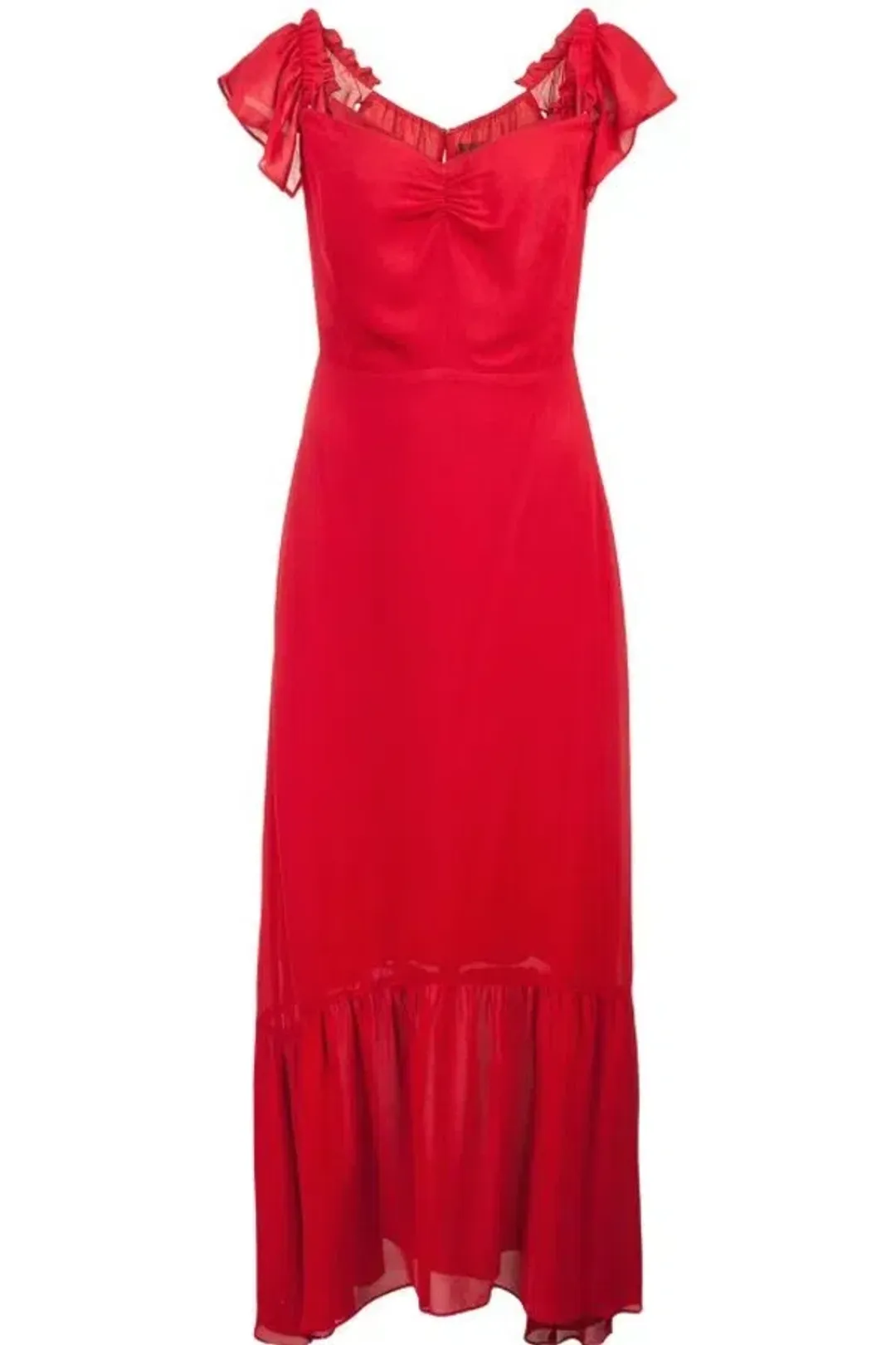 Reformation Butterfly Midi Dress Red Size UK 12 for rent on The Volte - main image