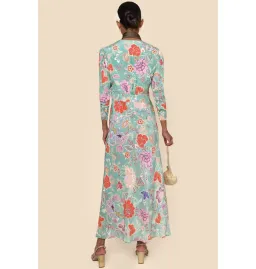 Rixo Selma Dress Mint Peony Flora Size UK 12 for rent on The Volte - image 2