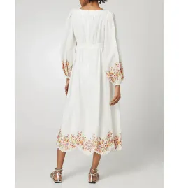 Zimmermann Mae Floral Embroidered Midi Dress White Floral Size 1 / UK 10 for rent on The Volte - image 2