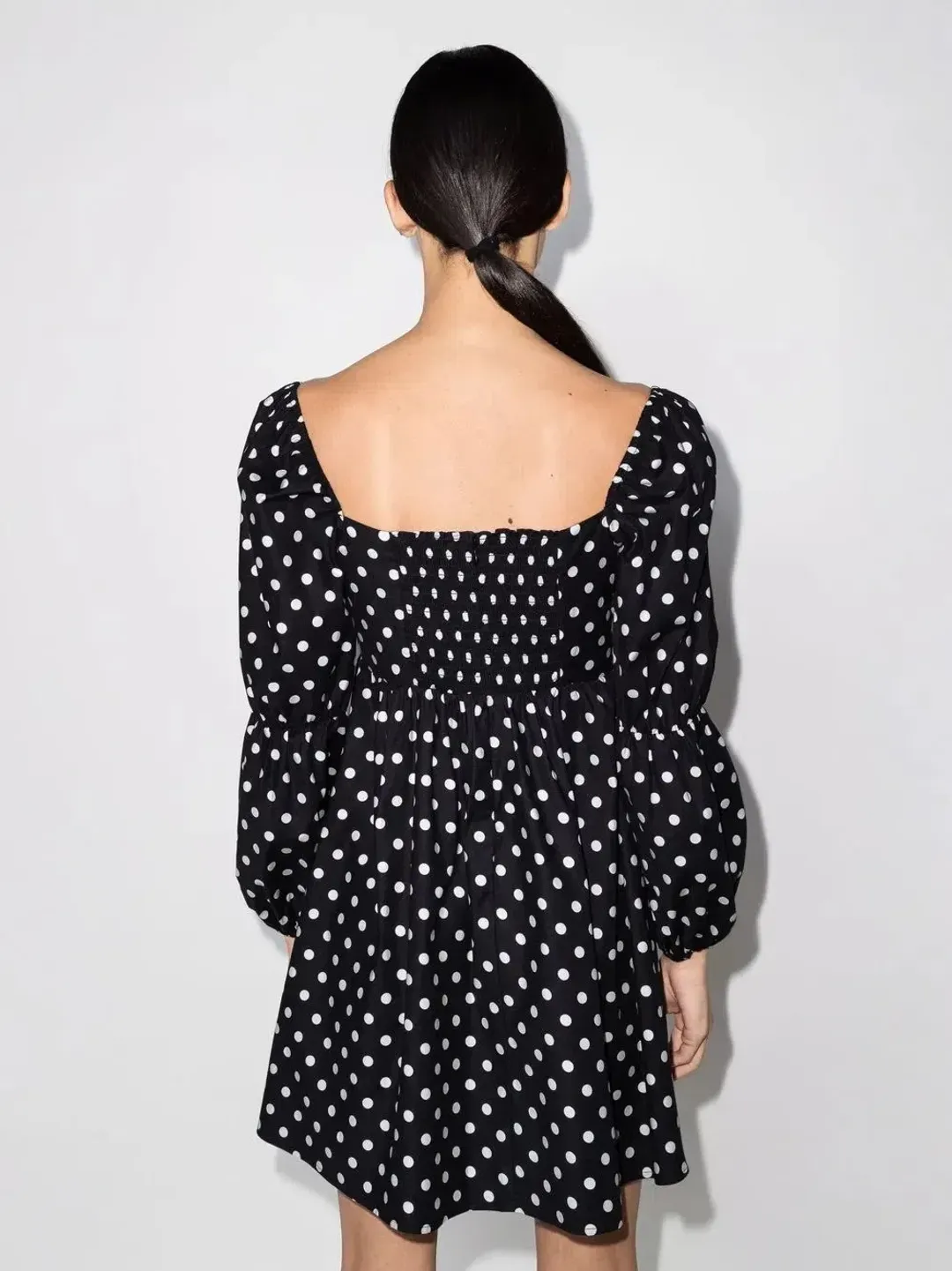 Reformation Michaela Polka Dot Mini Dress Print Size UK 10 for rent on The Volte - main image