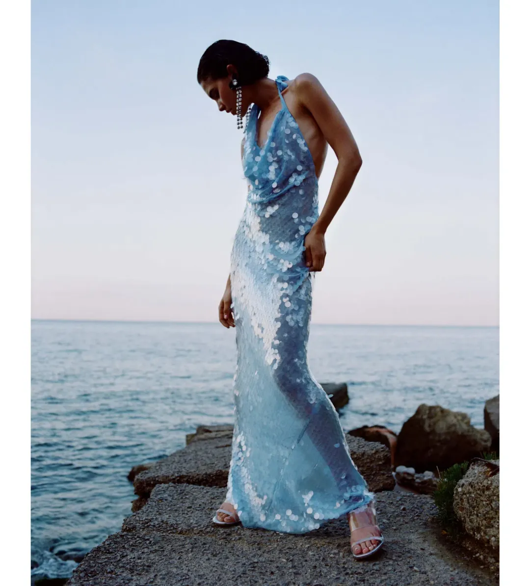 Rat & Boa Anais  Dress Blue Sequin Size 8  for rent on The Volte - main image