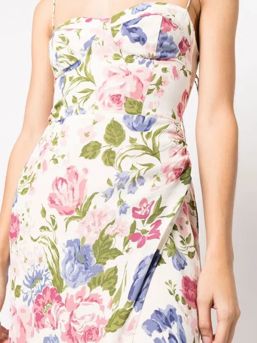 Reformation Kourtney Midi Dress White Floral Print Size UK 12 for rent on The Volte - main image