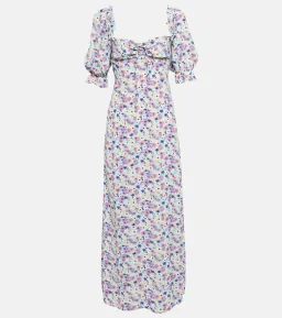 Rixo Montenegro Midi Dress Lilac Ink Floral Size M / UK 12 for rent on The Volte - image 5